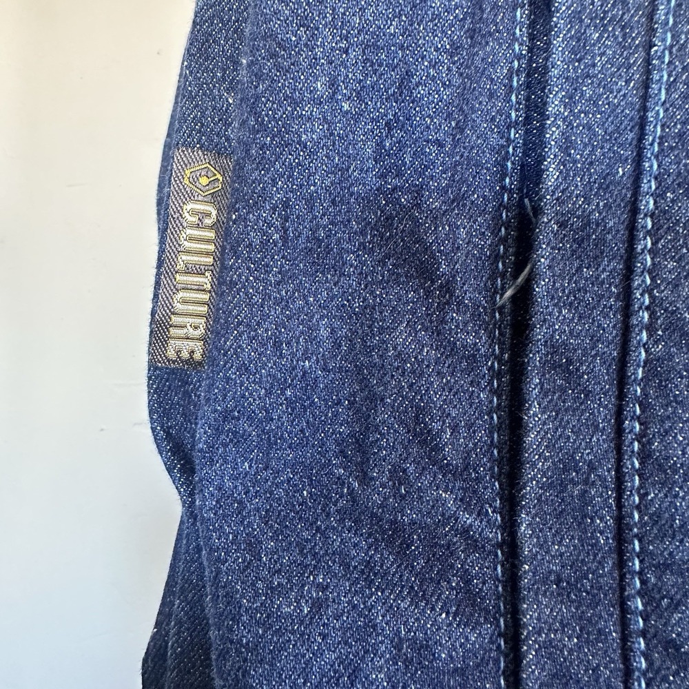 Vintage Y2K 'Culture Jeans' Mens Denim Jacket Hip-Hop Street Wear Work Wear Lg - Picture 7 of 13